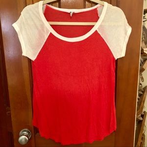 Splendid Colorblock Short Sleeve Scoop Tee